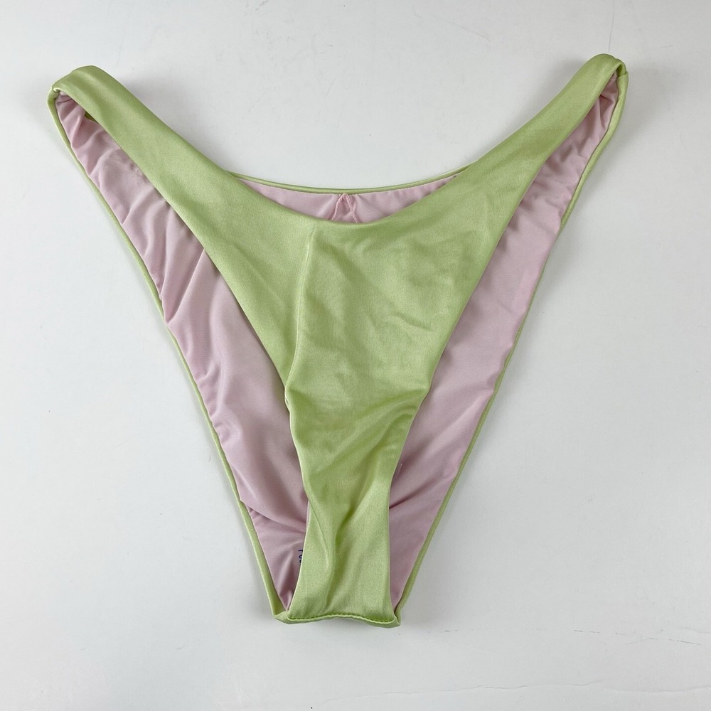 VYB Bikini Bottom Womens Large Light Green Light Pink Interior NWOT NEW